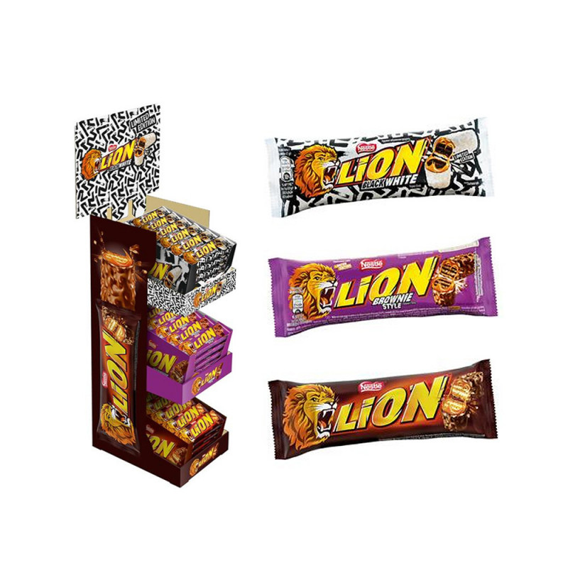 Espositore Lion assortito 3 gusti da 72 pz