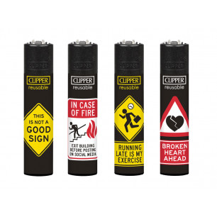 Accendini Clipper Large Funny Signs + BW + LB