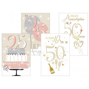 Biglietti Felice 25° e 50° Anniversario con particolari