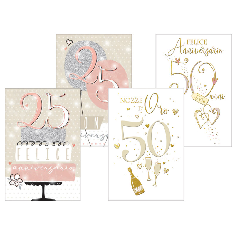 Biglietti Felice 25° e 50° Anniversario con particolari