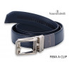 Cintura Nazareno Gabrielli in pelle colore Blu con fibia a Clip