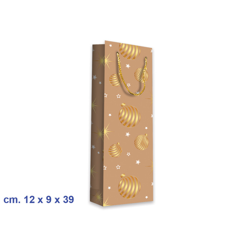 Borse per bottiglia dec. Wood cm. 12x9x39