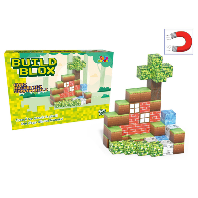 Costruzioni magnetiche Build Blox Nature 48 pz