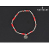 Bracciale Navigare uomo con sfere e dischetti arancio