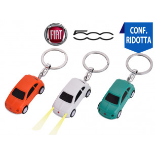 Portachiavi Fiat 500 con led espo da 12 pezzi