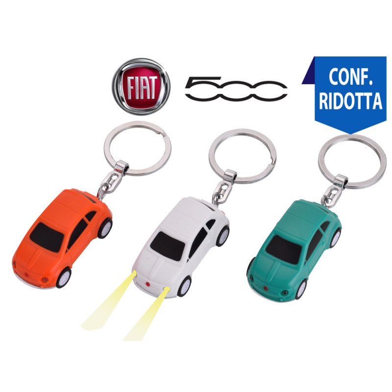 Portachiavi Fiat 500 con led espo da 12 pezzi
