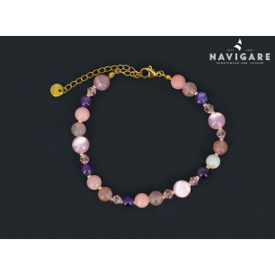 Bracciale Navigare donna acciaio color oro maglia sottile mod D