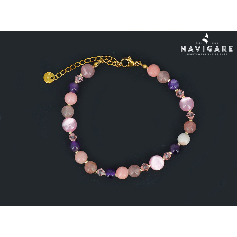 Bracciale Navigare donna acciaio color oro maglia sottile mod D