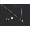 Parure Navigare collana ed orecchini color oro con ciondolo pietra scura