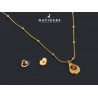 Parure Navigare collana ed orecchini color oro con ciondolo occhio tigre
