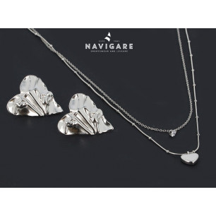 Parure Navigare con collana ed orecchini a cuore