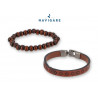 Bracciale doppio Navigare uomo ecopelle e perline mod B