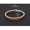 Bracciale Navigare uomo intreccio ecopelle bianco marrone