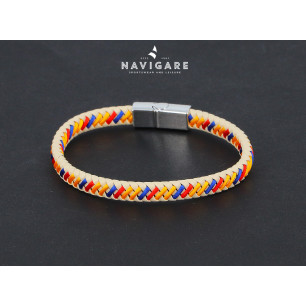 Bracciale Navigare uomo intreccio ecopelle multicolor