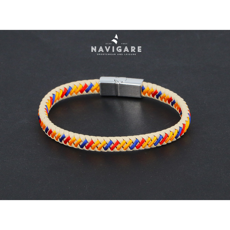 Bracciale Navigare uomo intreccio ecopelle multicolor