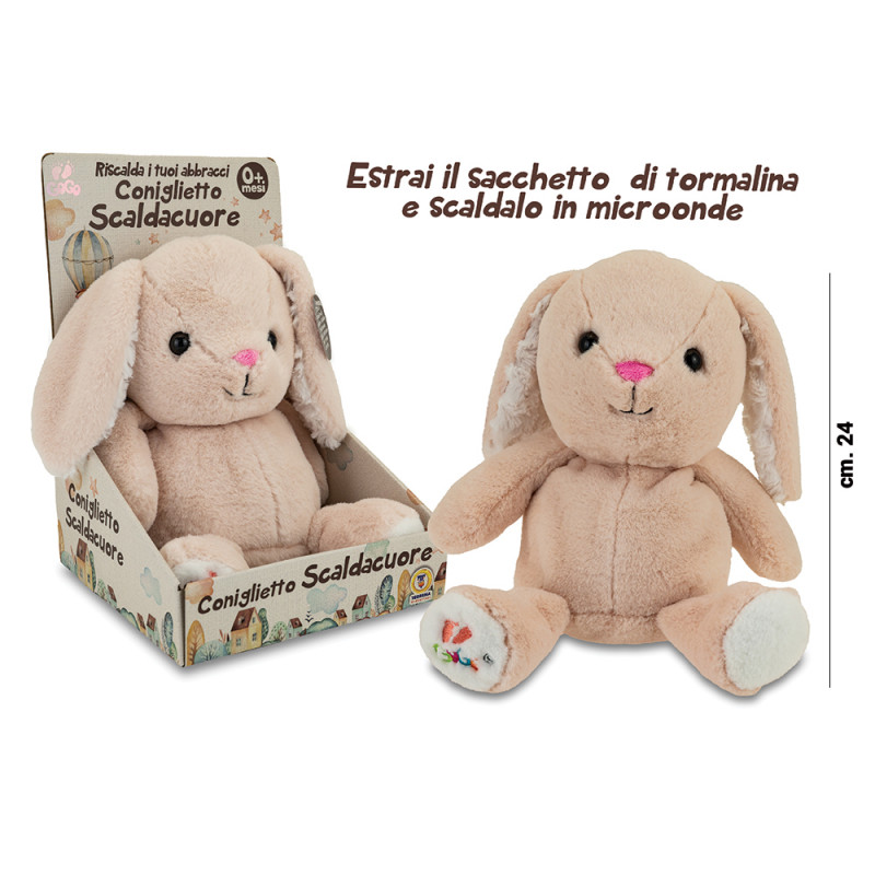 Peluche coniglietto scaldacuore cm. 24
