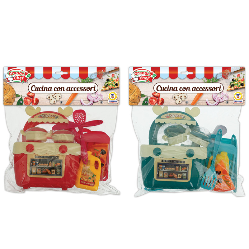 Busta cucina giocattolo con accessori 2 colori