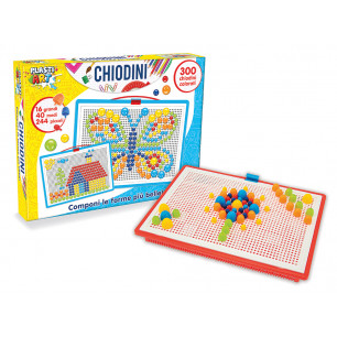 Set 300 chiodini colorati in 3 misure in valigetta