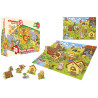 Puzzle fattoria o safari con 5 forme 3D 2 ass.ti