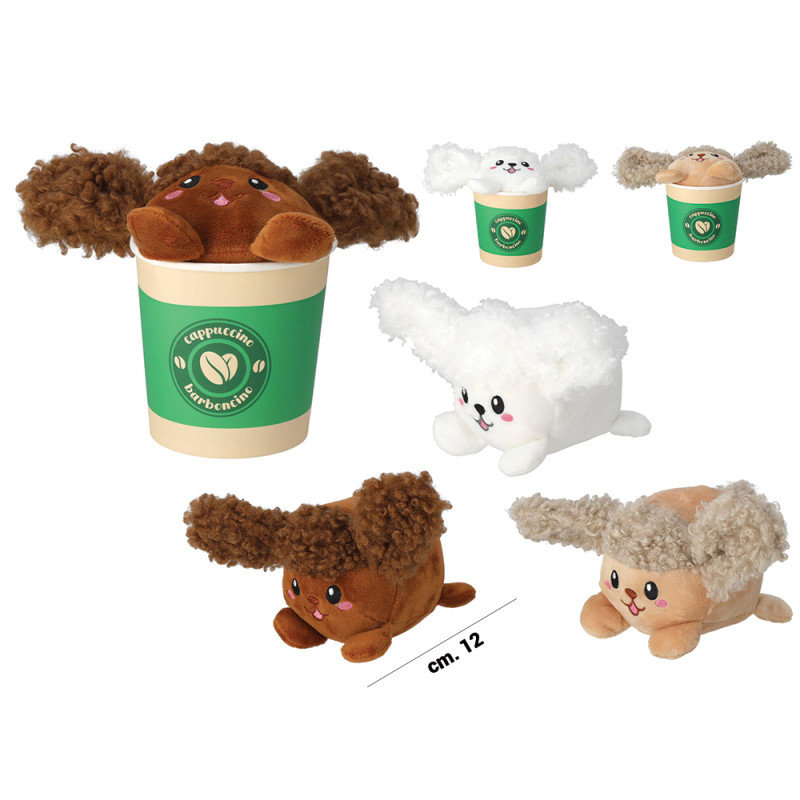 Peluche Pelux barboncino cappuccino cm. 12 in 3 colori