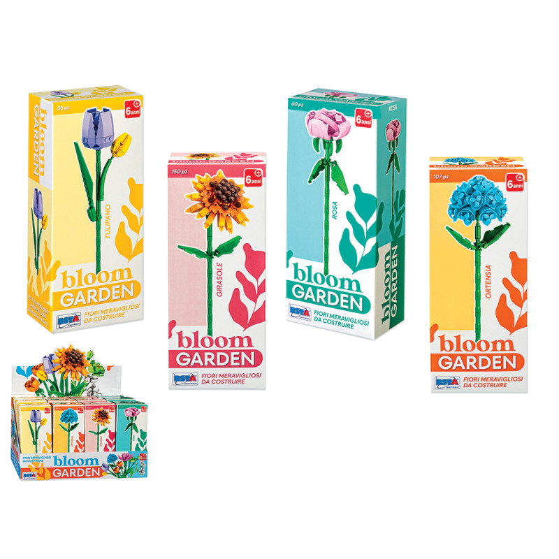 Costruzioni Bloom Garden fiori recisi display 12 pz in 4 ass.ti