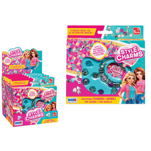 Set braccialetti con charms e monili display 6 pz