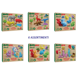 Set pasta da modellare 3 vasetti 50 gr con formine 6 ass.ti