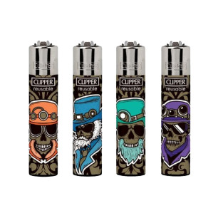 Accendini Clipper Large Marked Skulls 3