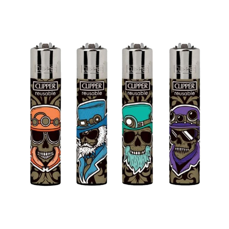 Accendini Clipper Large Marked Skulls 3
