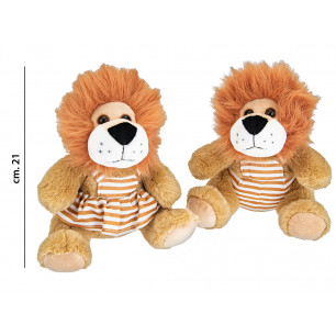 Peluche Nice & Good Leone seduto con tutina cm. 21 in 2 ass.ti