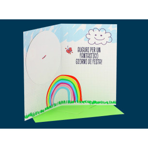 Biglietti compleanno Arcobaleno con rotella da 1 a 10