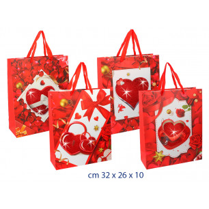 Borsa regalo con applicazioni 3D formato medio 32x26x10