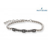 Bracciale Navigare uomo con cristalli neri e bianchi mod C