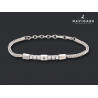 Bracciale Navigare uomo con cristalli neri e bianchi mod B