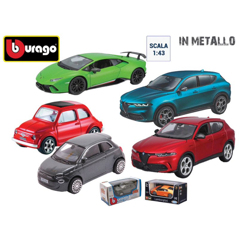 Modellini Bburago auto Lamborghini, Fiat e Alfa Romeo in scala 1:43 die cast