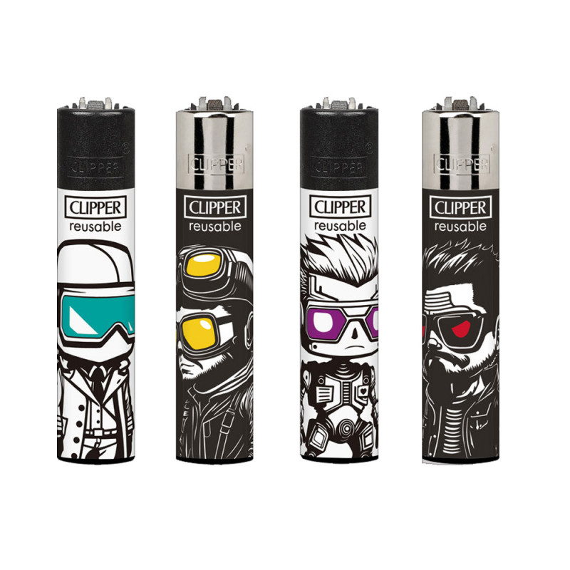 Accendini Clipper Large Big Heads SW + BW + LB
