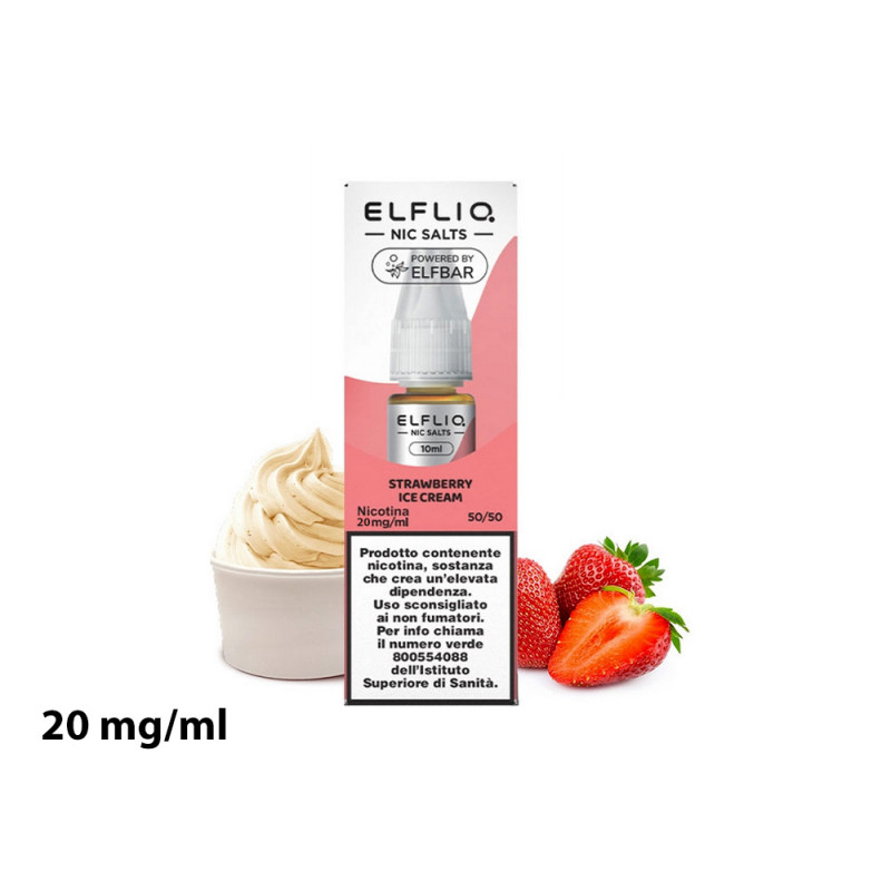 Liquido Strawberry Ice Cream Elfliq con nicotina 20 mg 10 ml