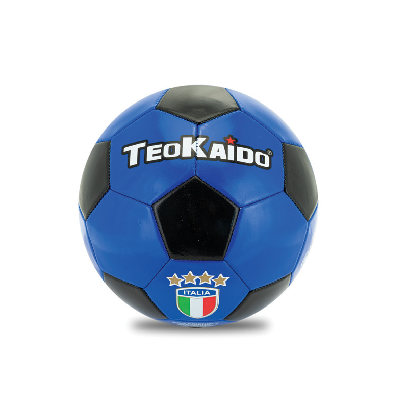 Pallone da calcio Teokaido blu/nero size 5 cucito 280 gr.