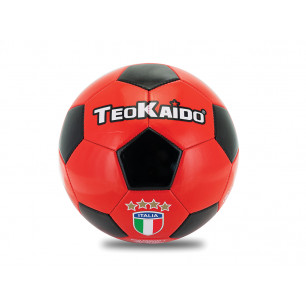Pallone da calcio Teokaido rosso/nero size 5 cucito 280 gr.
