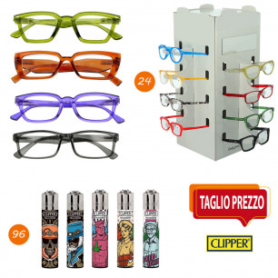 Offerta espositore Occhialotto e accendini Clipper