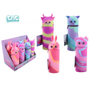 Portapenne fantasy con cerniera display 8 pz ass.ti
