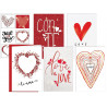 Biglietti Love con glitter e rilievo
