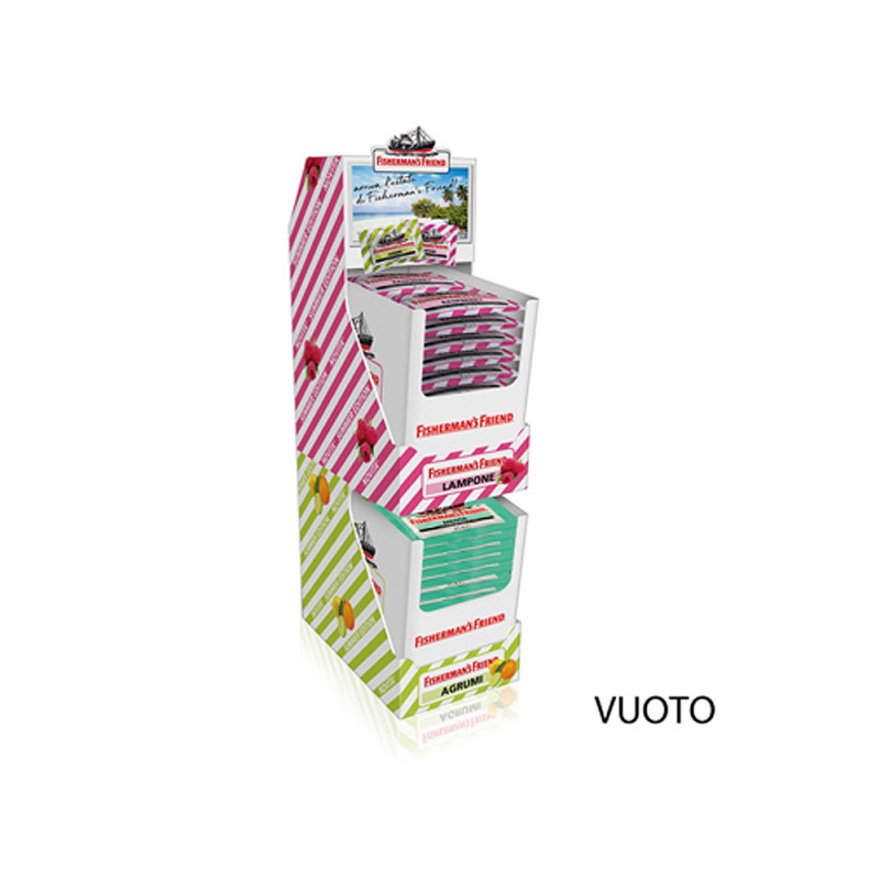 Espositore vuoto Fisherman's in cartone 3 piani