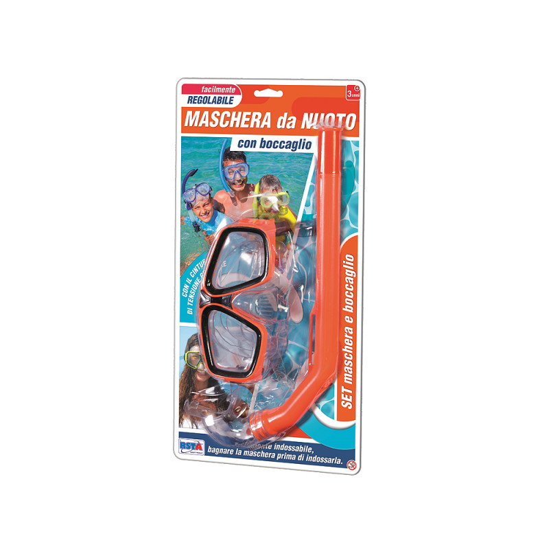 Maschera da nuoto regolabile 3+ con boccaglio