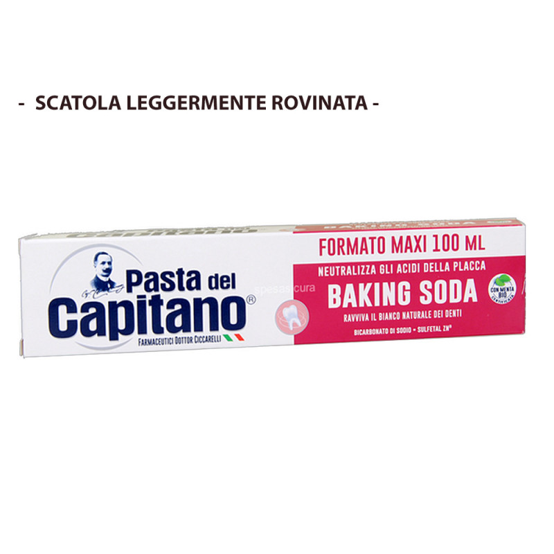 Dentifricio Capitano baking soda 100 ml SCATOLA DANNEGGIATA