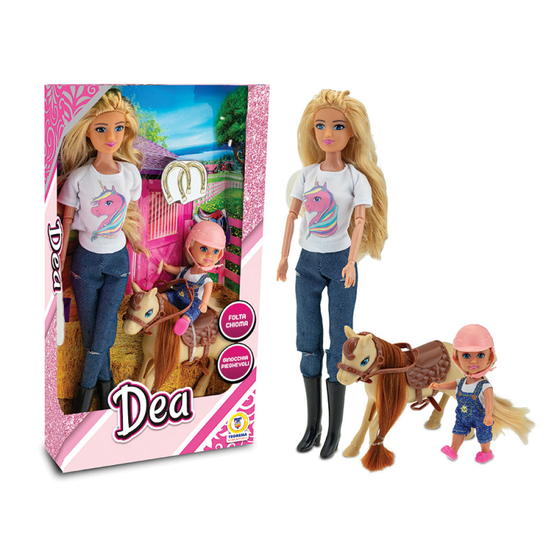 Bambola Dea con figlia e pony