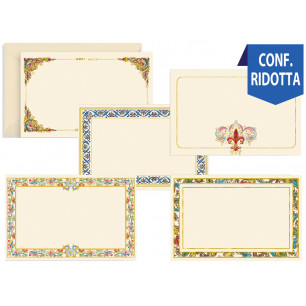 Cartoncini stile fiorentino cm. 6,8 x 10,5 con busta