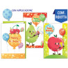 Biglietti Buon Compleanno fruttato con applicazione in carta