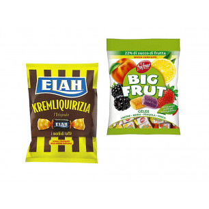 Assortimento caramelle Big Frut,Dufour e Elah da 90 g assortite in 2 gusti