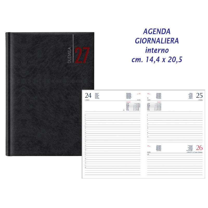 Agenda 2027 giornaliera cm. 14x20,5 colore NERO